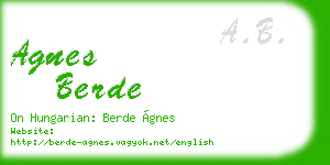 agnes berde business card