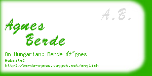 agnes berde business card